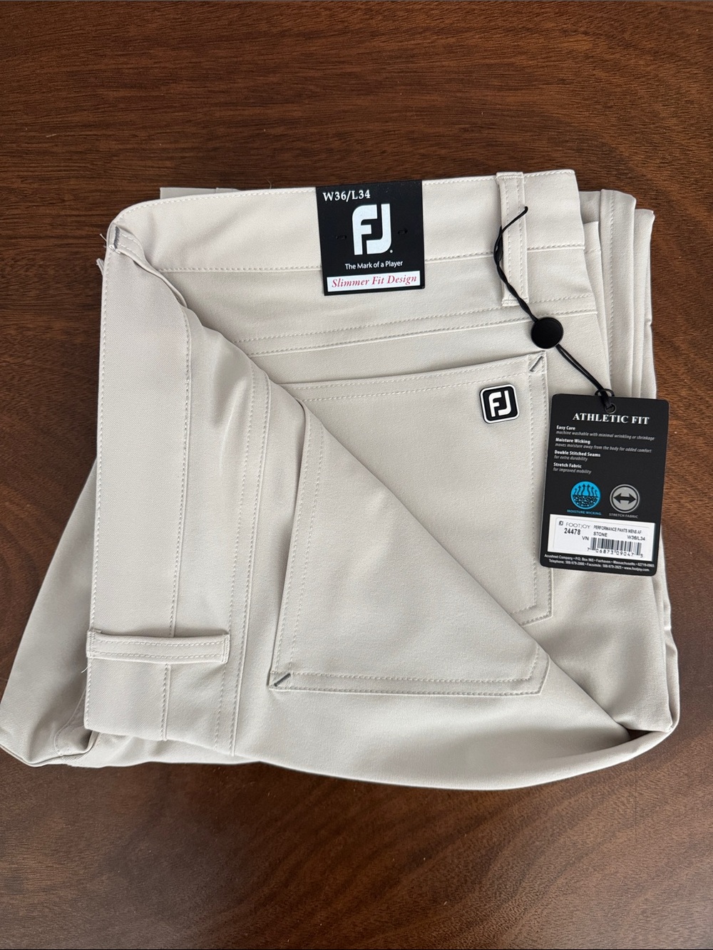 FootJoy Men’s Athletic Fit Chinos - Cream